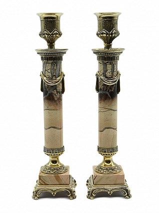 Красивые подсвечники из бронзы и камня