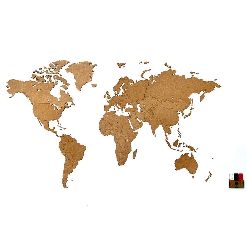 Декоративная карта мира Wall Decoration Brown