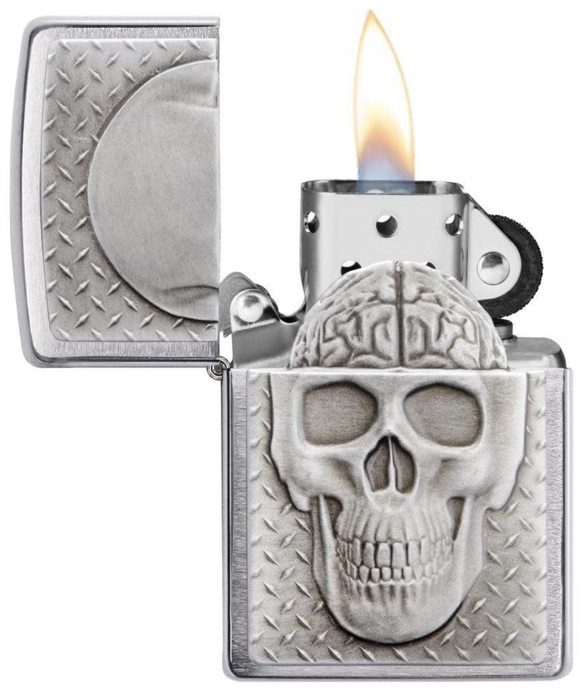 Зажигалка Zippo Skull with Brain Surprise 48563