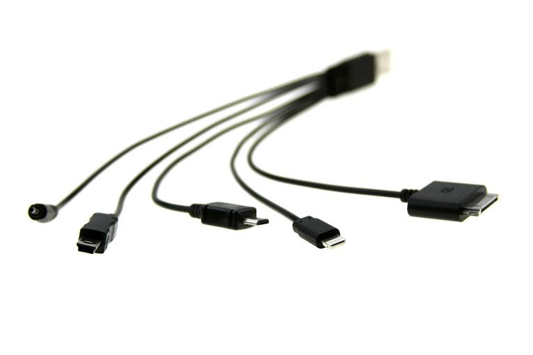 USB кабель для зарядки 5 в 1 (цвет — черный)