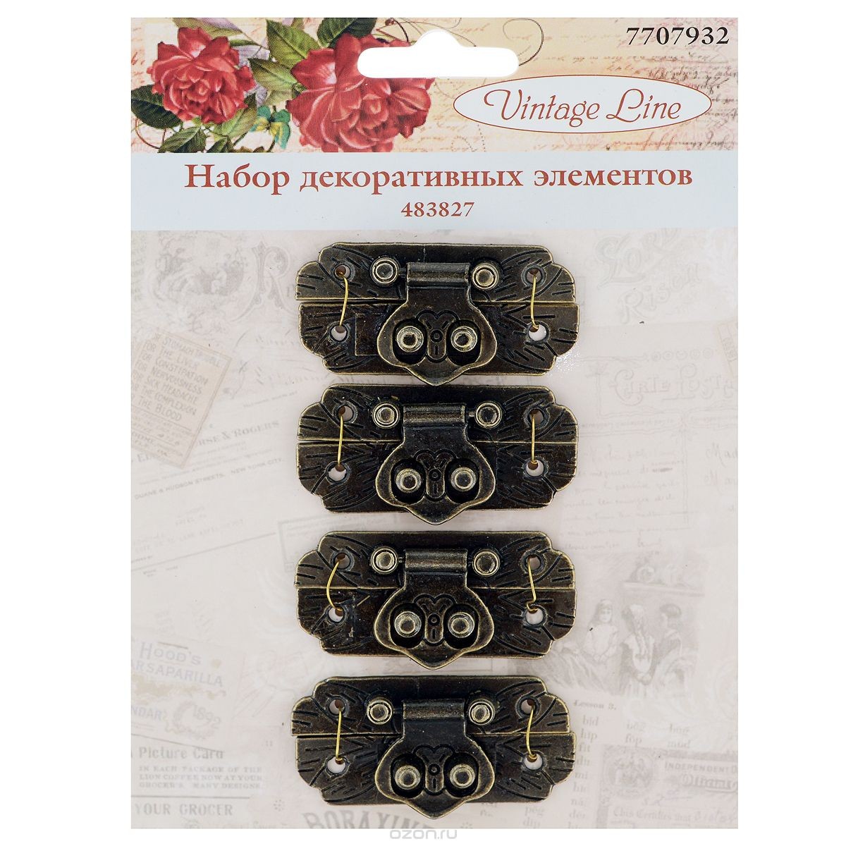 Декоративный элемент Vintage Line Замки, 4 шт.