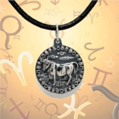 Серебряная подвеска знак зодиака Телец с гравировкой