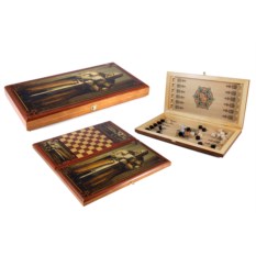Настольная игра Рыцарь: нарды, шашки, размер 40х20 см