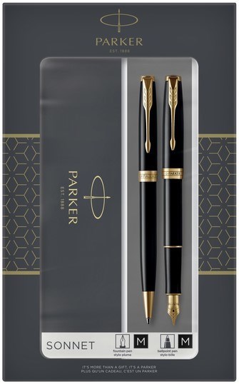 Набор из двух ручек Parker SONNET BLACK GT