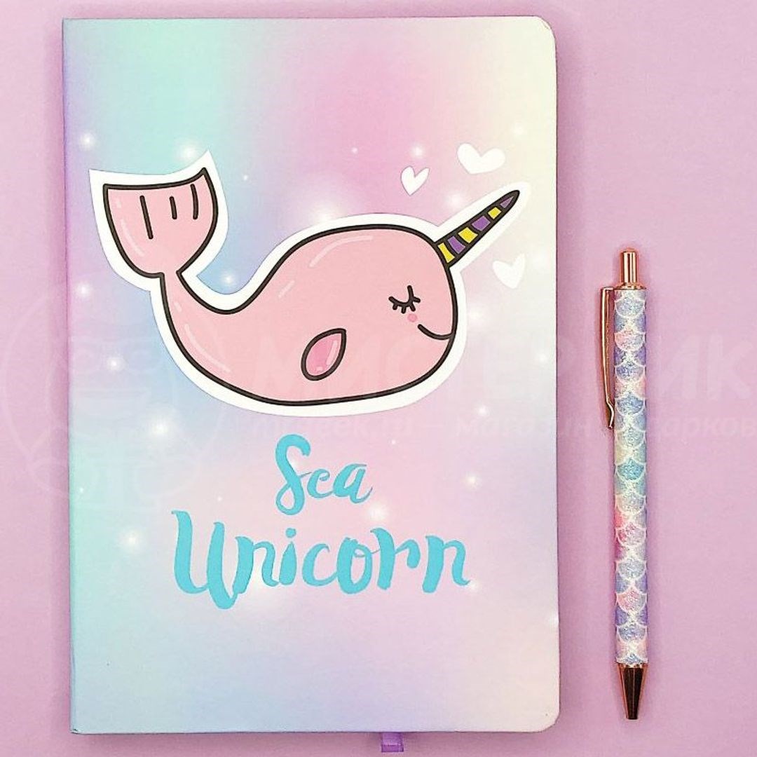 Блокнот (А5) Sea unicorn Кит-единорог