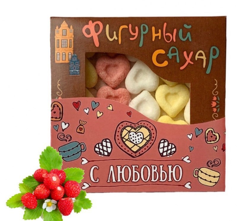 Цветной фигурный сахар ручной работы Сердечки