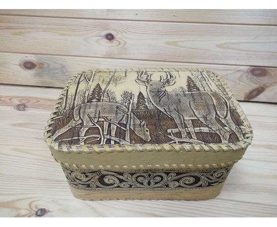 Батонница из бересты Олени 25x18х12