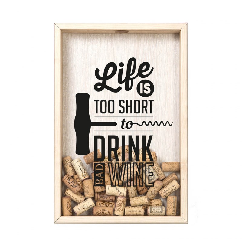 Копилка для винных пробок Life Is Too Short (дуб)