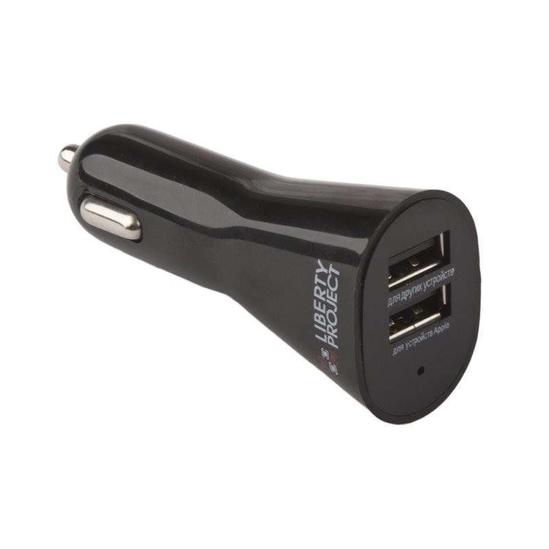 АЗУ LP с USB выходом 2,1 А (2 USB выхода/черный/европакет)