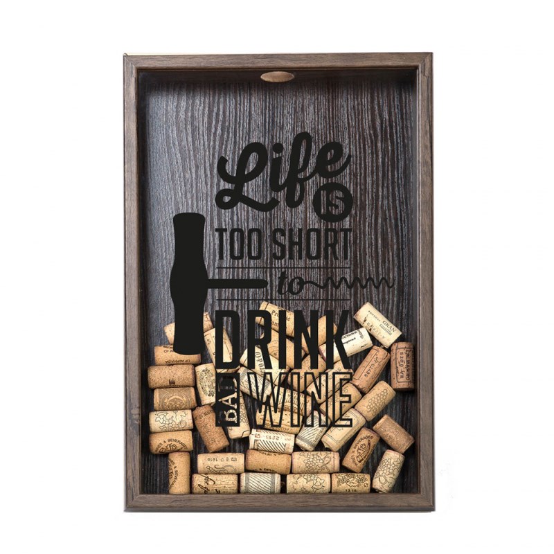 Копилка для винных пробок Life Is Too Short (венге)
