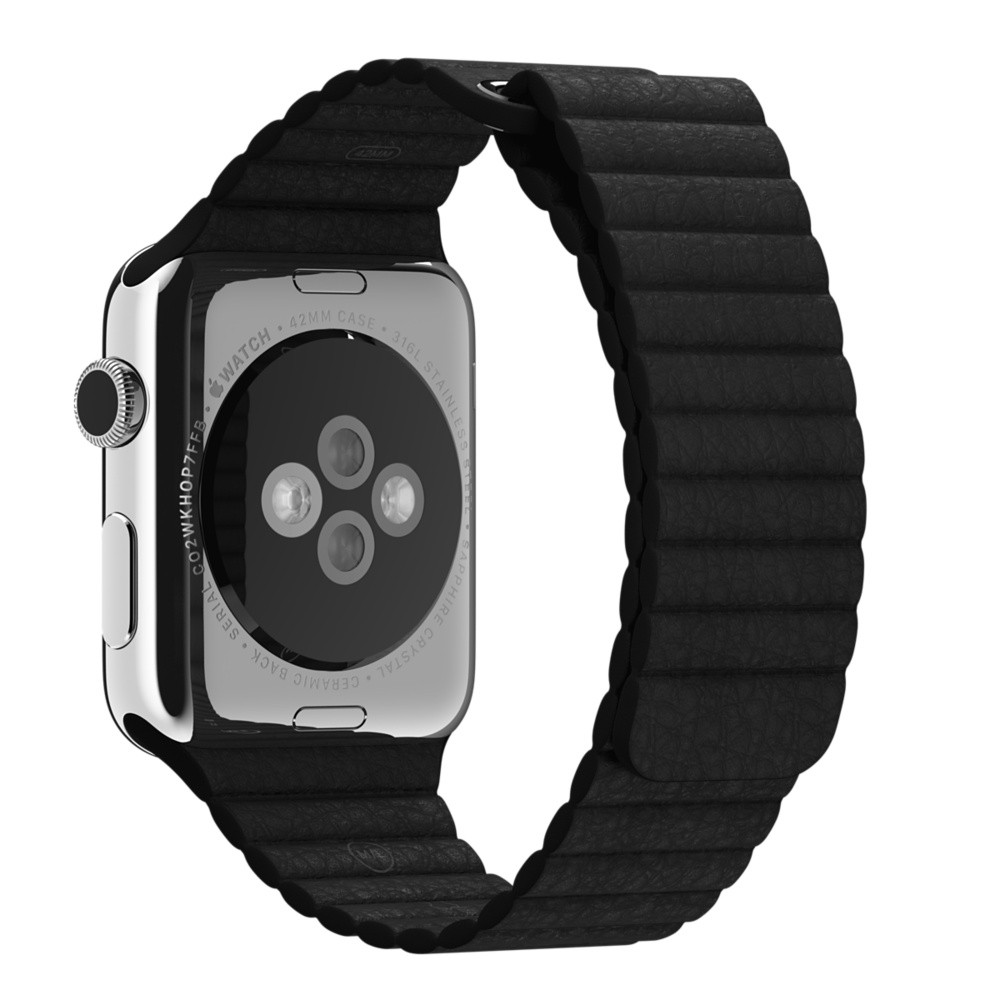 Ремешок Black Leather Loop для Apple Watch