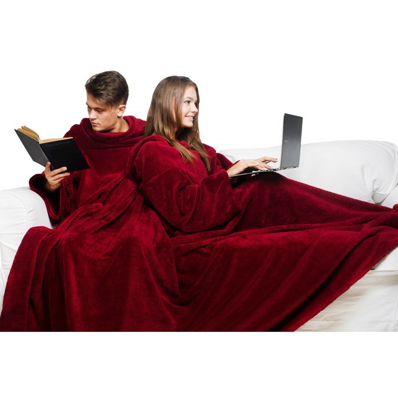Двойной плед с рукавами Sleepy Double, бордовый