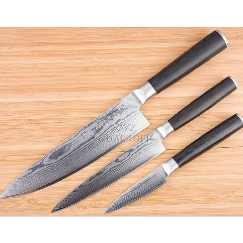 Набор из 3 кухонных ножей Samura Damascus