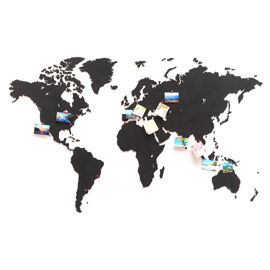 Пазл карта World map true puzzle (черная 150*90)