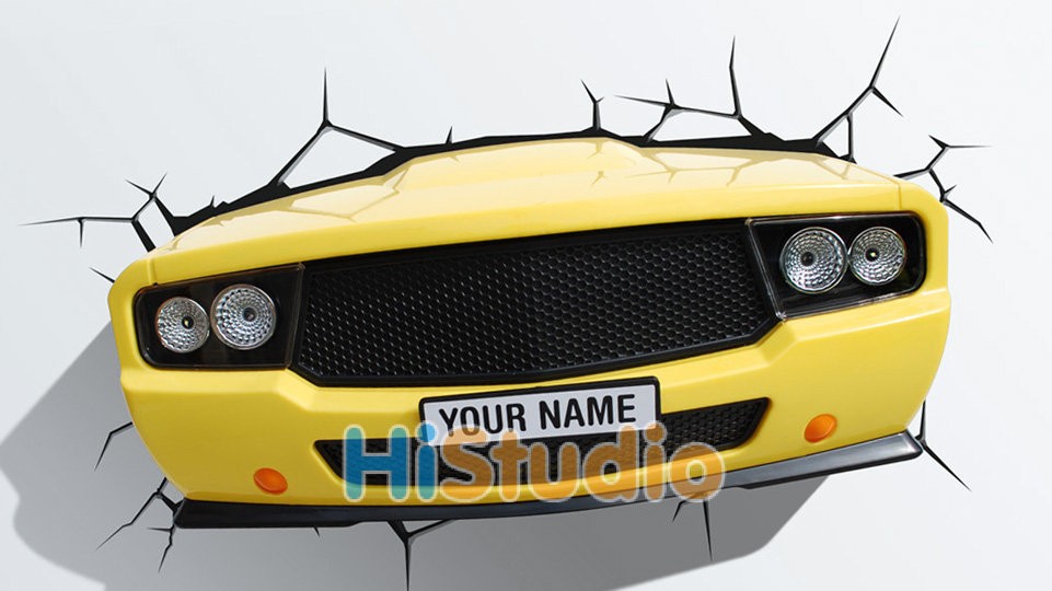 Пробивной 3D светильник Авто желтое
