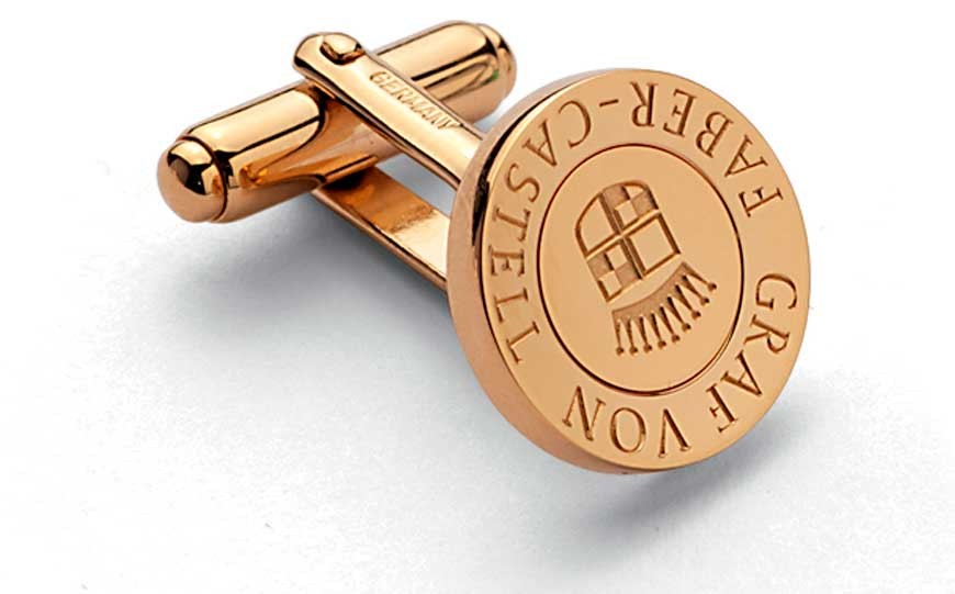 Золотые круглые запонки Graf von Faber-Castell