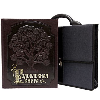 Родословная книга с художественной вставкой из кожи