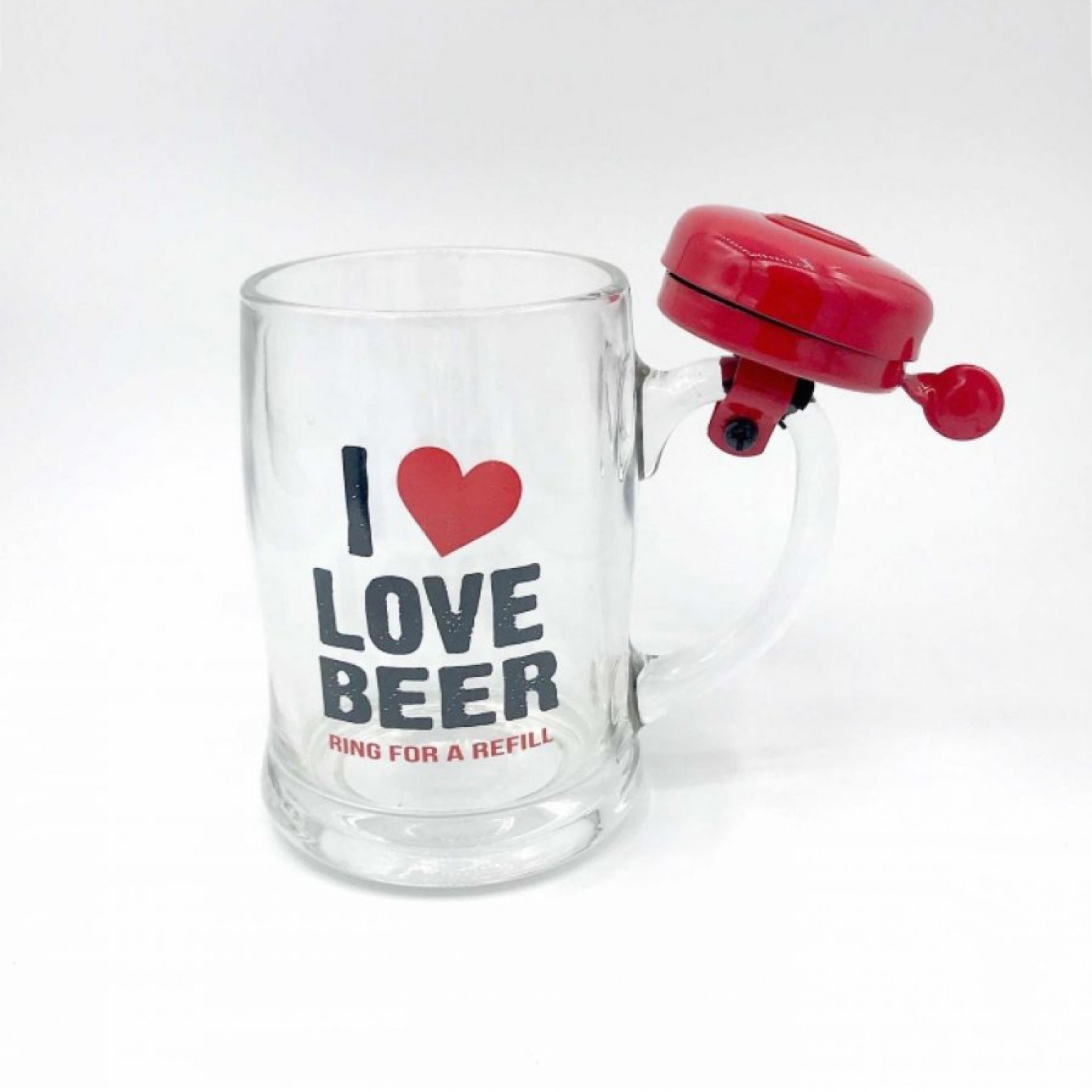 Кружка пивная со звонком I Love Beer