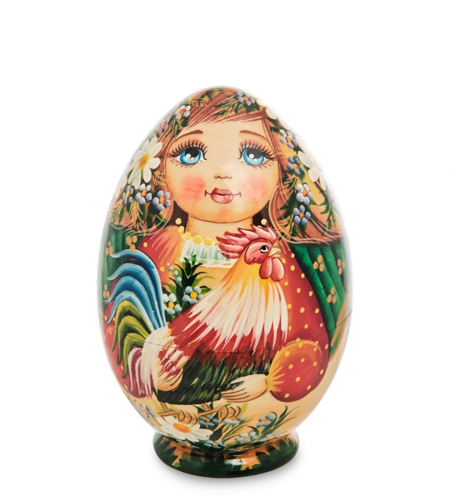 Матрешка-яйцо «Мария с петухом»