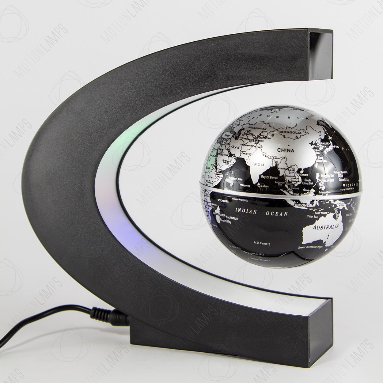 Черный левитирующий глобус с RGB-подсветкой (D - 9 см)