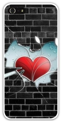 Чехол-накладка для iphone 5/5S, сердце в осколках