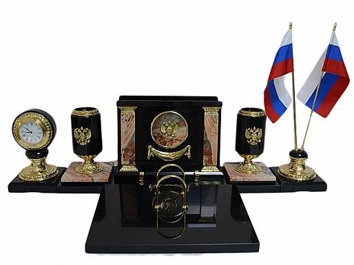Письменный прибор из яшмы и долерита Держава