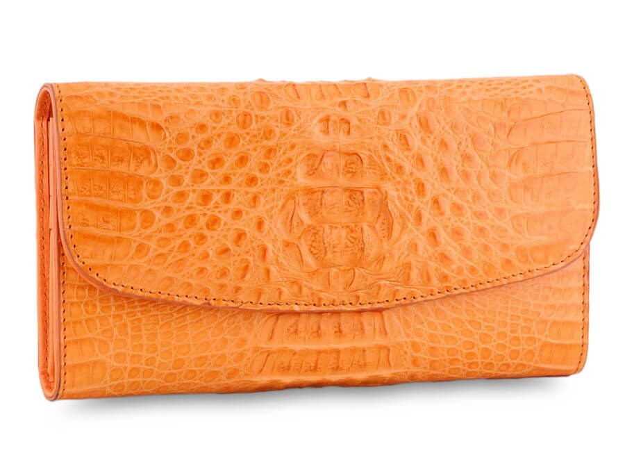 Женское портмоне из крокодила Orange