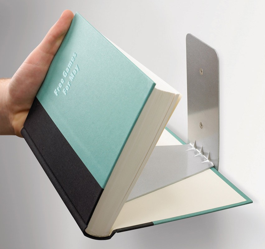 Большая книжная полка Conceal (цвет: сталь)