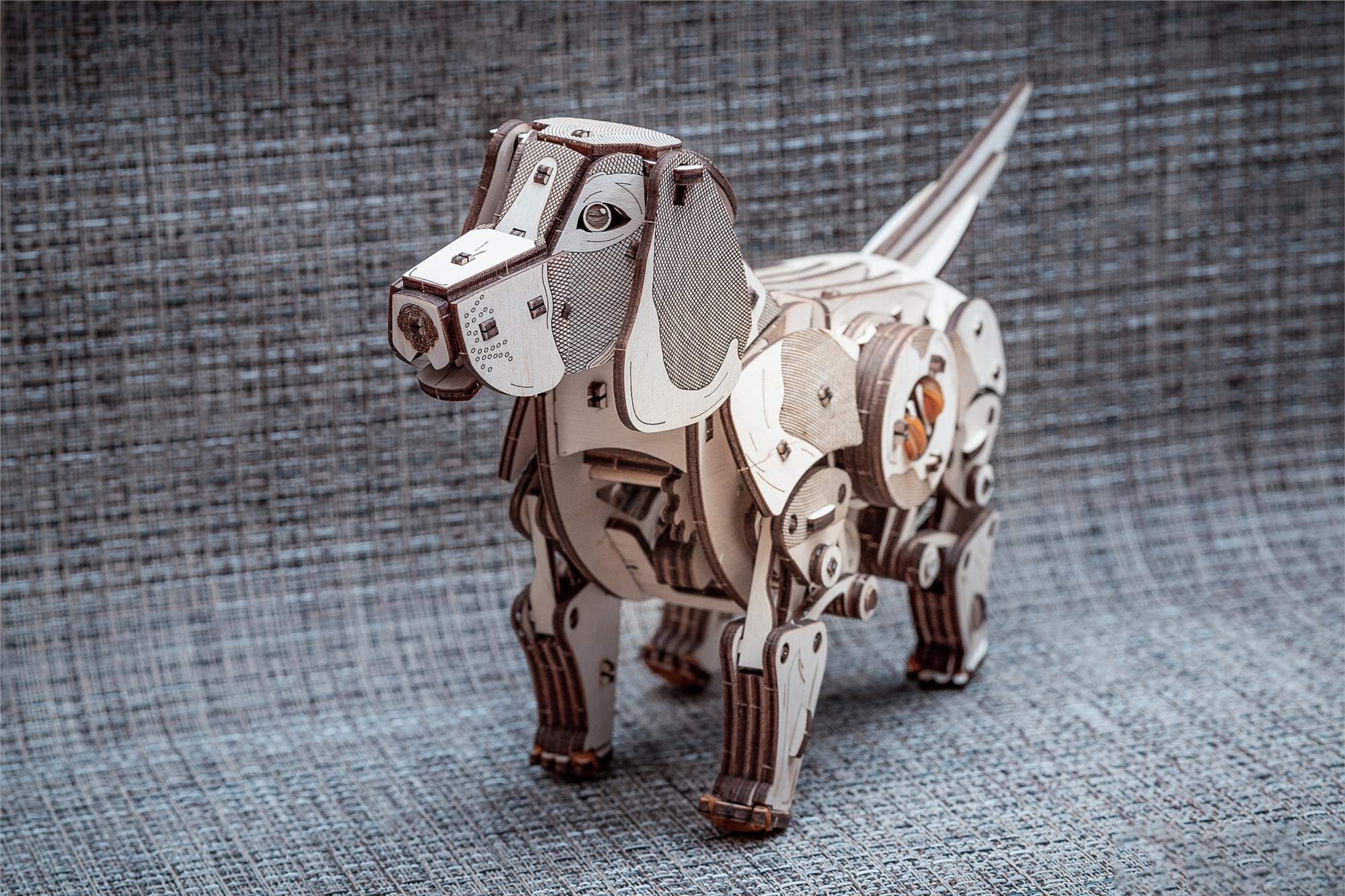 Конструктор деревянный 3D EWA Механический щенок Puppy