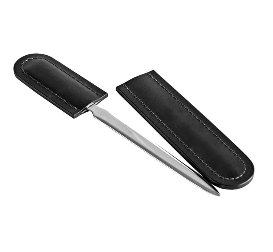 Канцелярский нож Luxe из кожи Full Grain Bologna Black