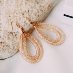 Серьги-подвески «Звездная пыль» с белыми кристаллами
