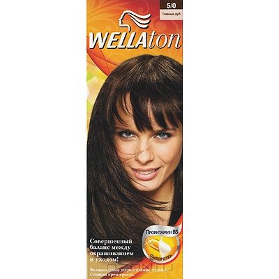 Крем-краска для волос Wellaton 5/0. Темный дуб