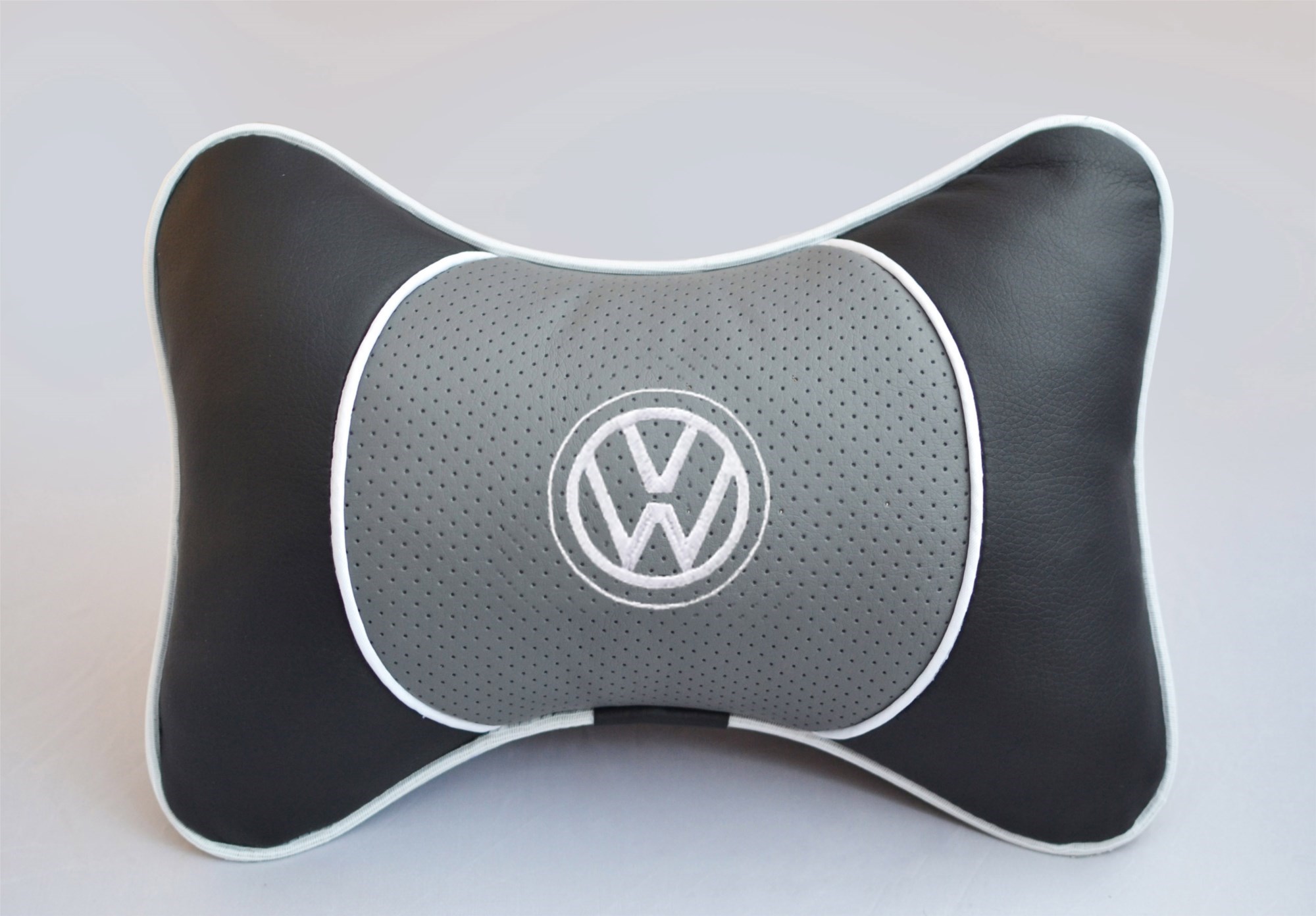 Подушка-подголовник Люкс с серой экокожей Volkswagen