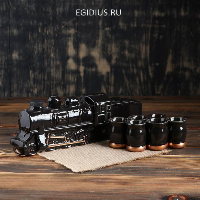 Штоф с рюмками Паровоз