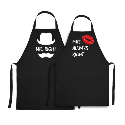 Парные фартуки «Mr. and Mrs. right»