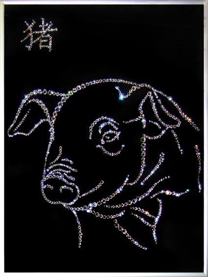 Картина Swarovski Символ года Свинья