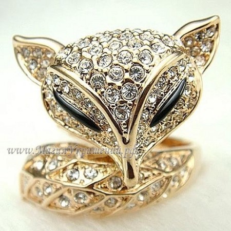 Кольцо Лисичка с Crystal Swarovski