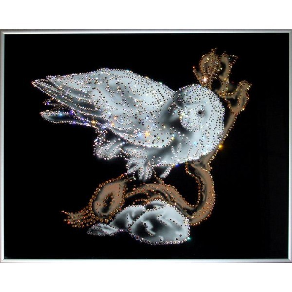 Картина с кристаллами Swarovski Белая сова