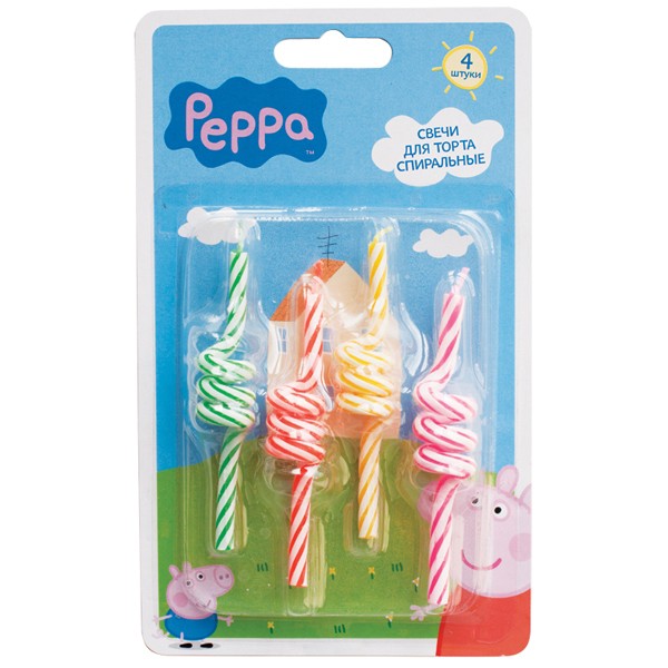 Набор спиральных свечей, Peppa Pig