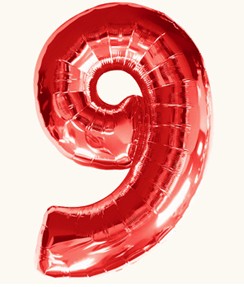Цифра 9, красная