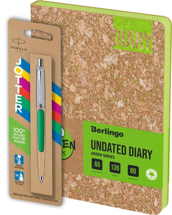 Набор из шариковой ручки Parker Jotter Originals Green и блокнота A5