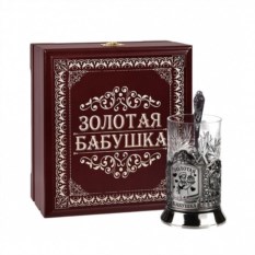 Подстаканник Золотая бабушка в деревянной шкатулке