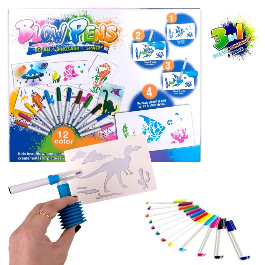Фломастеры с распылителем Blow Pens 3 в 1