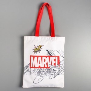 Белая текстильная сумка Marvel