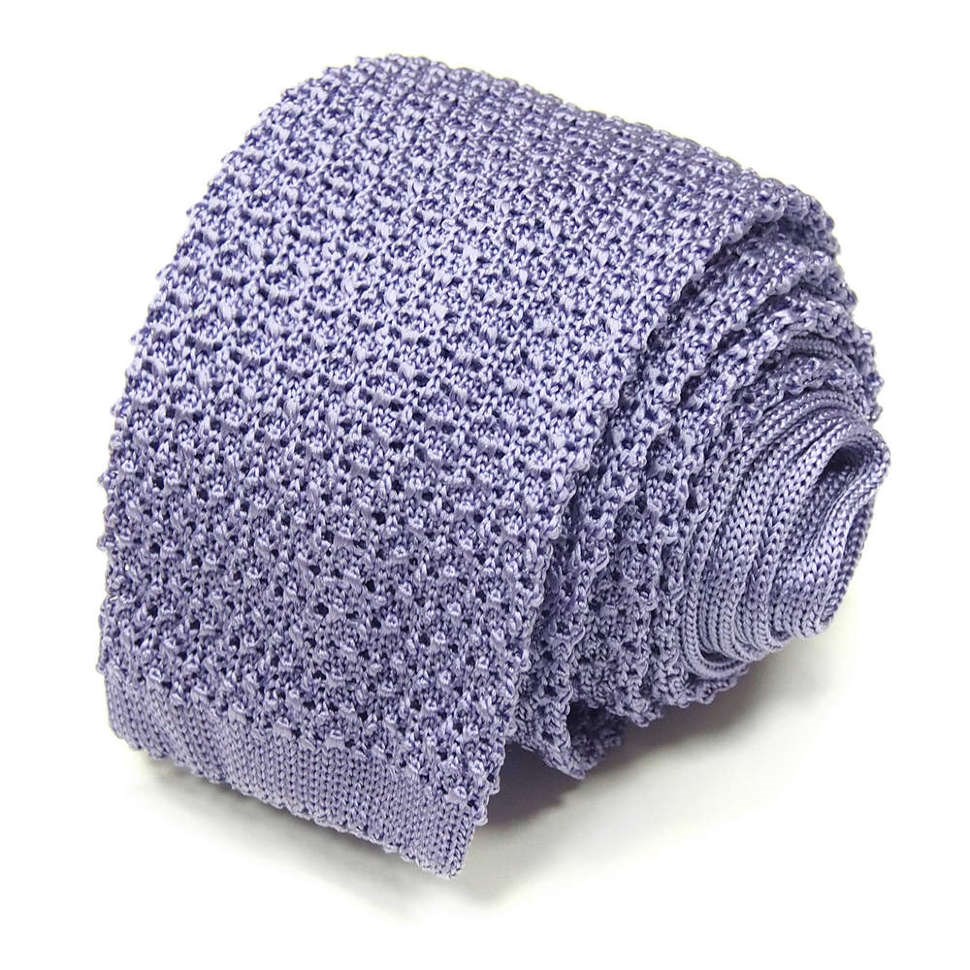 Сиреневый вязаный галстук Missoni