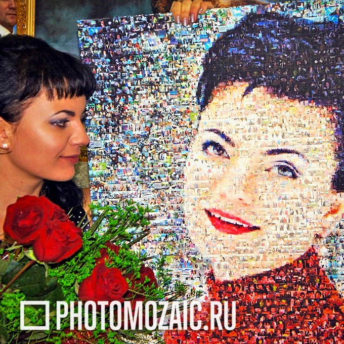 Фотомозаика в подарок женщине на 8 марта