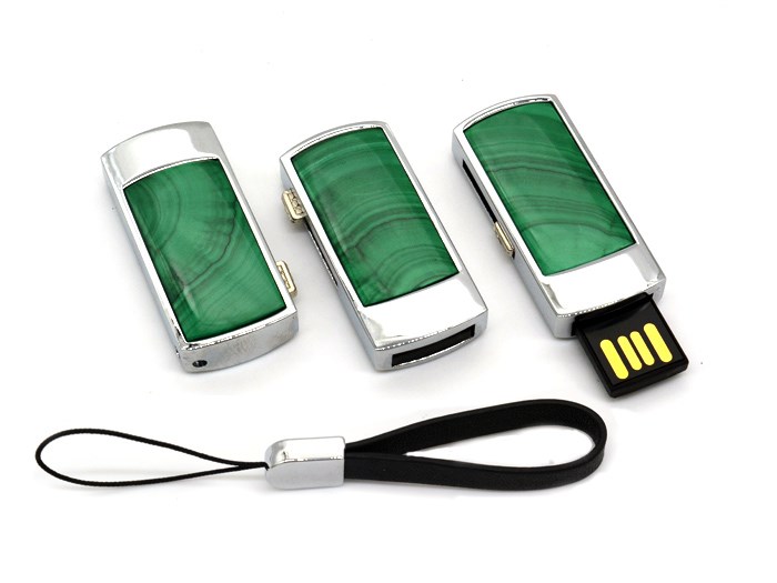 Флеш карта с камнем малахит, 32GB