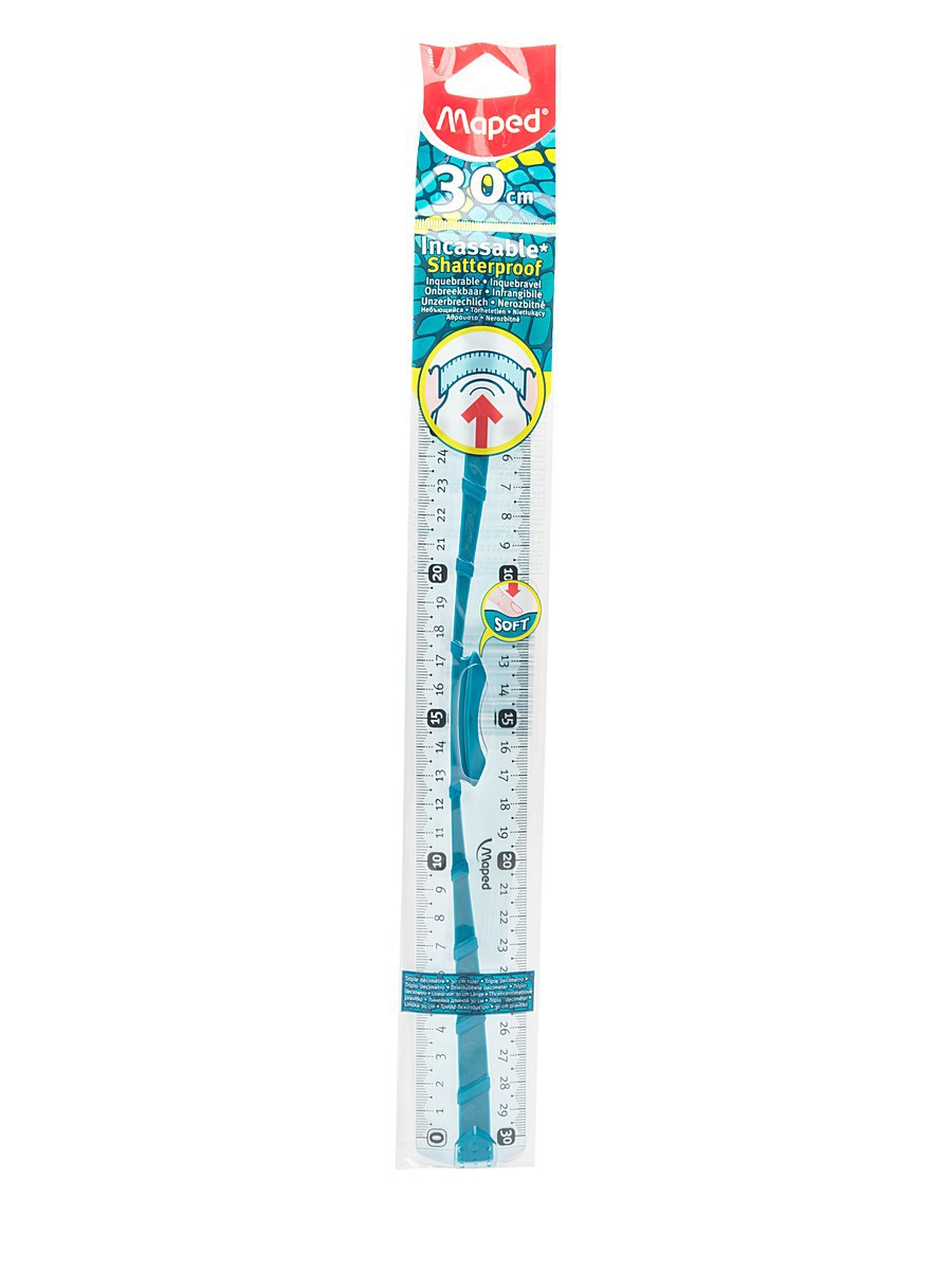 Линейка Maped Flex 30 см, не ломающаяся, прозрачная