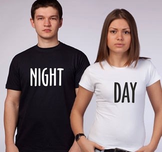Футболки для двоих влюбленных Night and Day