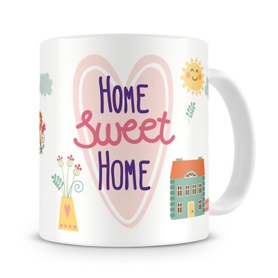 Кружка Home sweet home, с рисунками